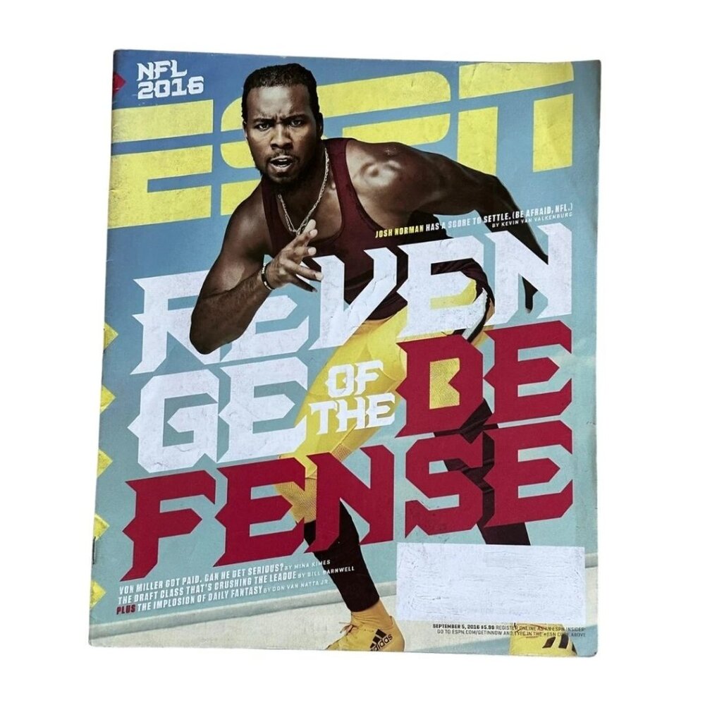 ESPN Magazine NFL 2016 Josh Norman Cover Revenge of the Defense Football
